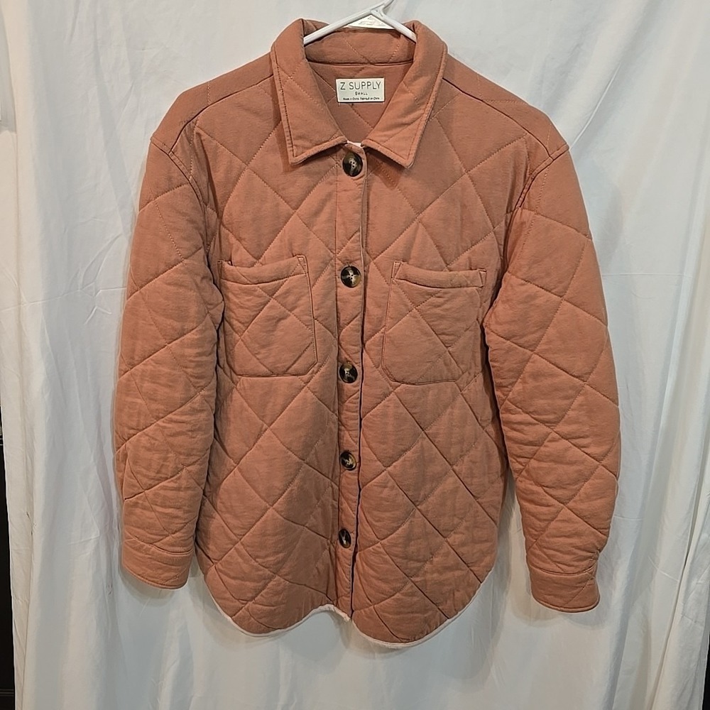 Z Supply Maya Quilted Shacket Cedar Color Women's Size Small Button-Up Boho